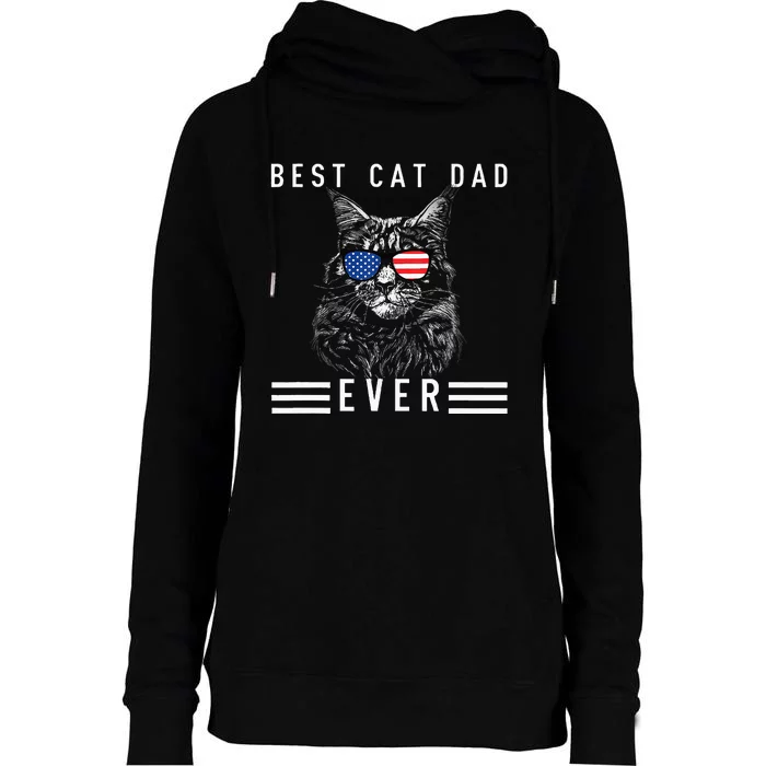 Meow Maine Coon Cat Best Cat Dad Ever Womens Funnel Neck Pullover Hood