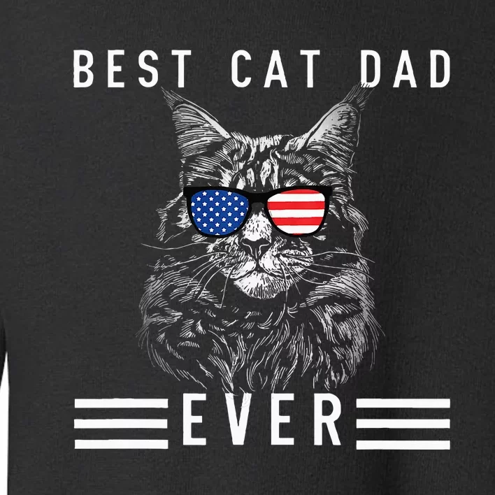 Meow Maine Coon Cat Best Cat Dad Ever Toddler Sweatshirt