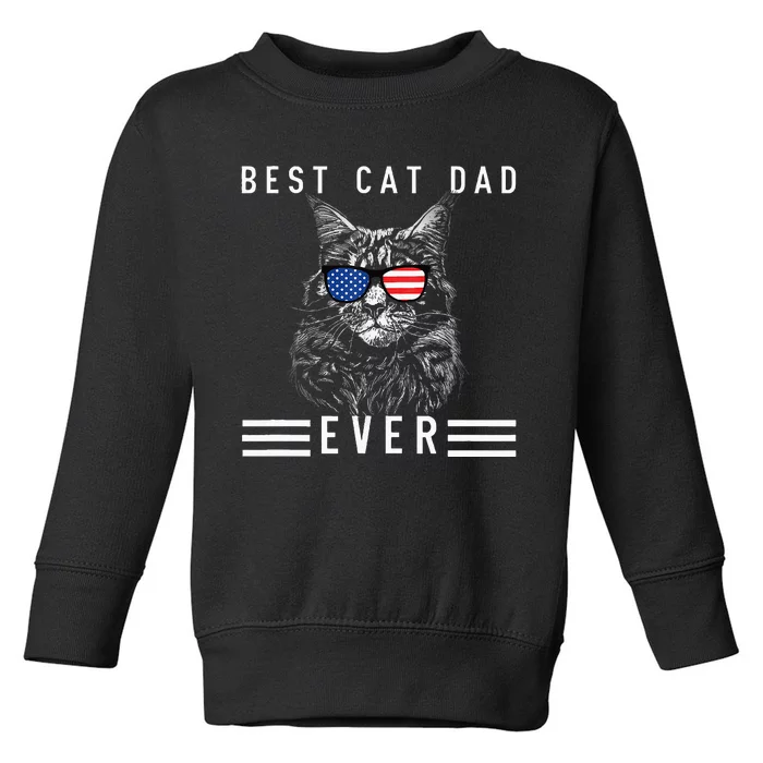 Meow Maine Coon Cat Best Cat Dad Ever Toddler Sweatshirt