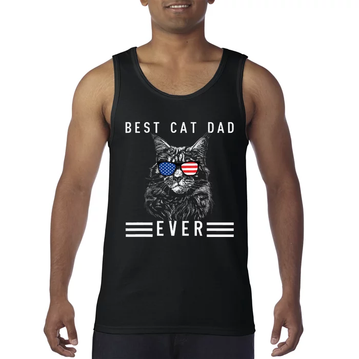 Meow Maine Coon Cat Best Cat Dad Ever Tank Top