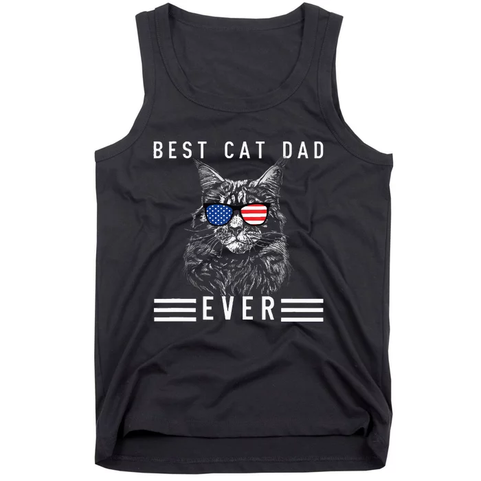 Meow Maine Coon Cat Best Cat Dad Ever Tank Top