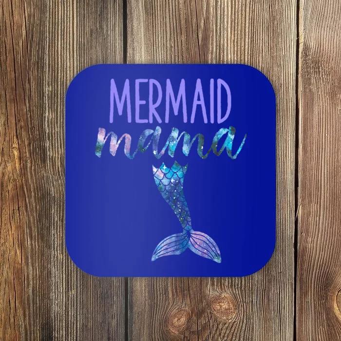 Mermaid Mama Cute Funny Matching Mermaid Birthday Party Coaster