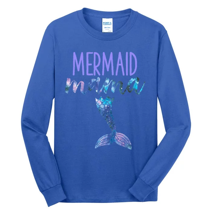 Mermaid Mama Cute Funny Matching Mermaid Birthday Party Tall Long Sleeve T-Shirt