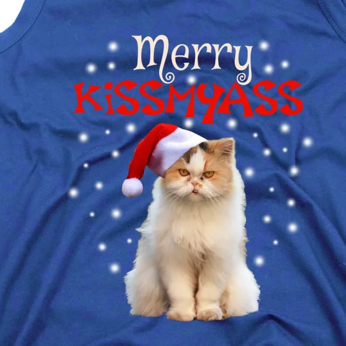 Merry Myass Cagift Cute Cat With Christmas Santa Hat Cute Gift Tank Top