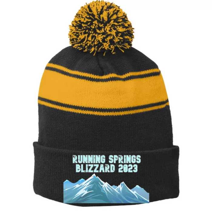 Moms Marathon Cheer Squad Runner Marathon Running Stripe Pom Pom Beanie