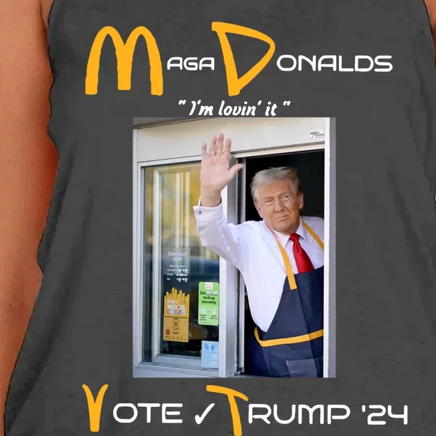 Maga Mc Donalds Vote Trump 24 IM Lovin It Women's Knotted Racerback Tank