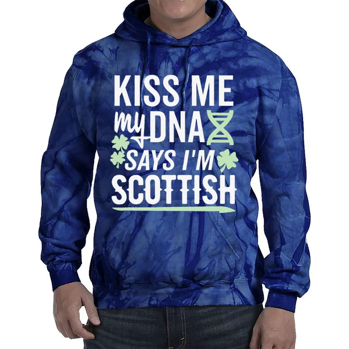 Me My DNA Says I'm Scottish St Patricks Day Dark Tie Dye Hoodie