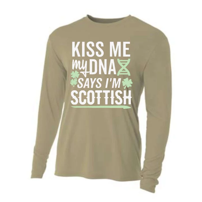 Me My DNA Says I'm Scottish St Patricks Day Dark Cooling Performance Long Sleeve Crew