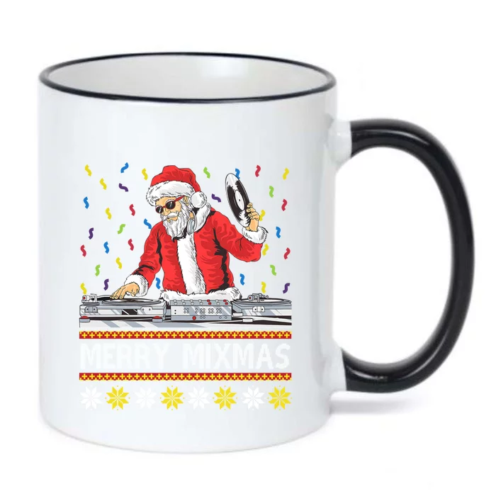 Merry Mixmas Dj Santa Claus Music Lovers Christmas Party Gift Black Color Changing Mug