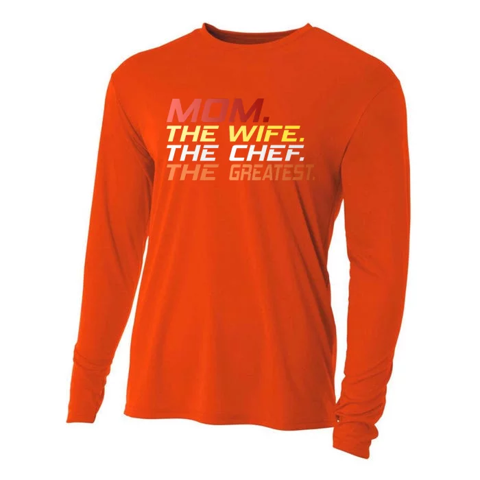 Mom Mother's Day Mother Wife Greatest Chef Gift Cooling Performance Long Sleeve Crew