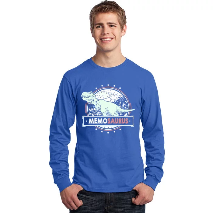 Memosaurus Memo Design Idea Cute Mother's Day Memo Cool Gift Tall Long Sleeve T-Shirt