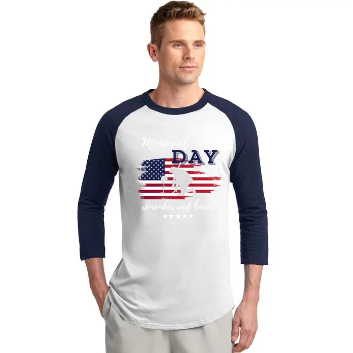 Military Memorial Day Patriotic American Baseball Sleeve Shirt