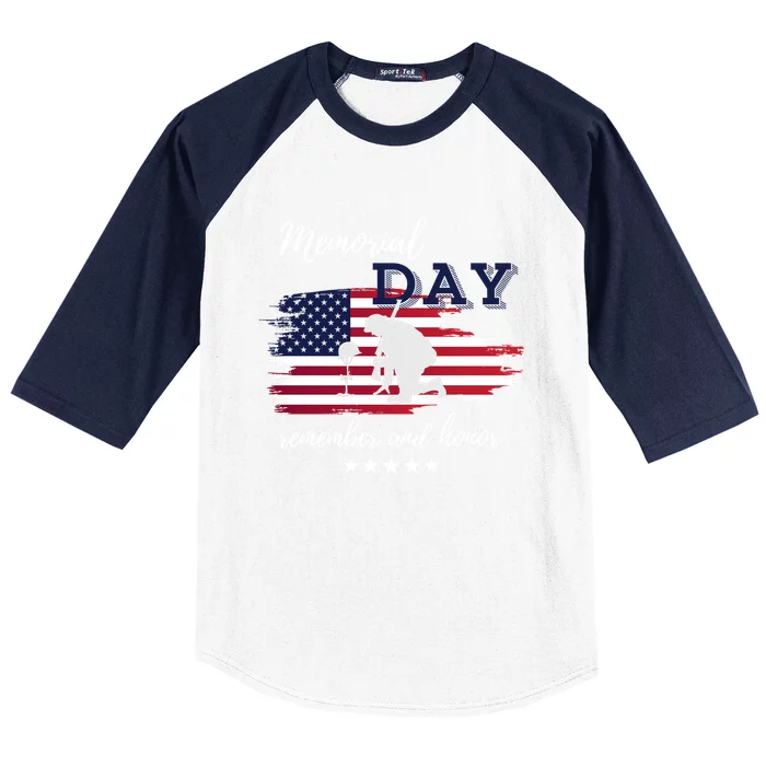 Military Memorial Day Patriotic American Baseball Sleeve Shirt