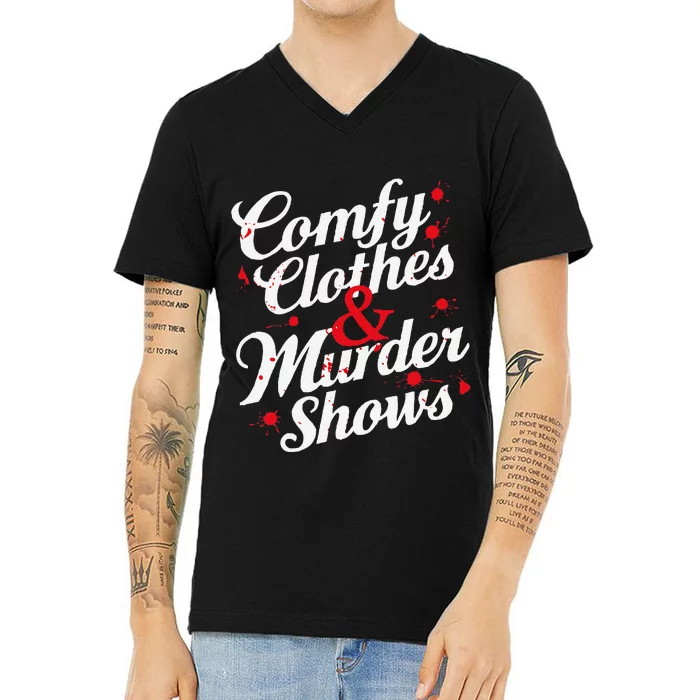 Murder Mystery Detective Documentary True Crime V-Neck T-Shirt