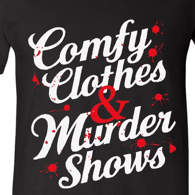 Murder Mystery Detective Documentary True Crime V-Neck T-Shirt