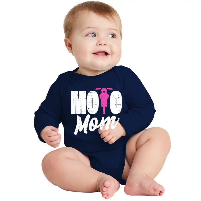 Motorcycle Motocross Dirt Bike Racing Moto Mom Gift Baby Long Sleeve Bodysuit