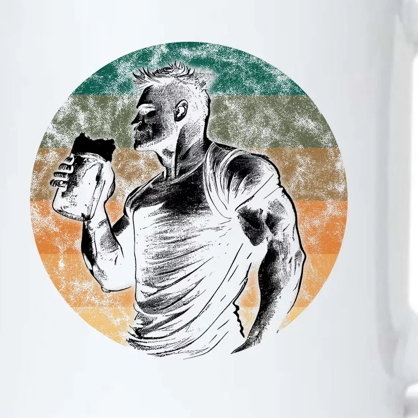 Muscular Man Drinking Beer Black Color Changing Mug