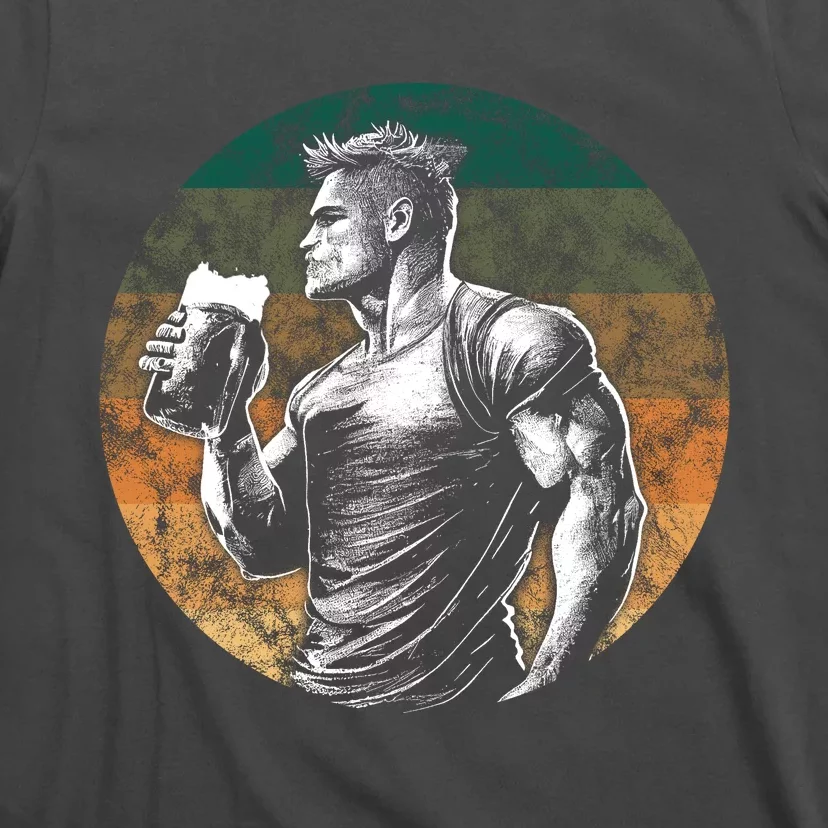 Muscular Man Drinking Beer T-Shirt