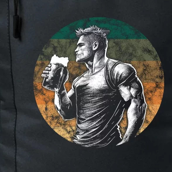 Muscular Man Drinking Beer Daily Commute Backpack