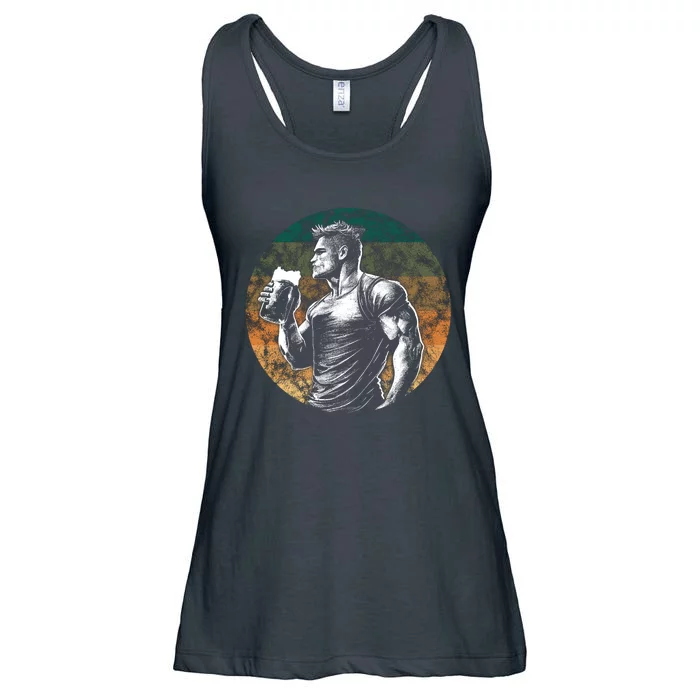 Muscular Man Drinking Beer Ladies Essential Flowy Tank