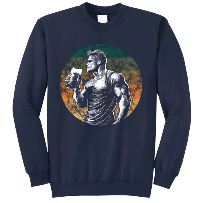 Muscular Man Drinking Beer Sweatshirt