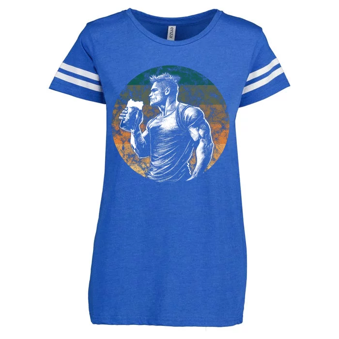 Muscular Man Drinking Beer Enza Ladies Jersey Football T-Shirt