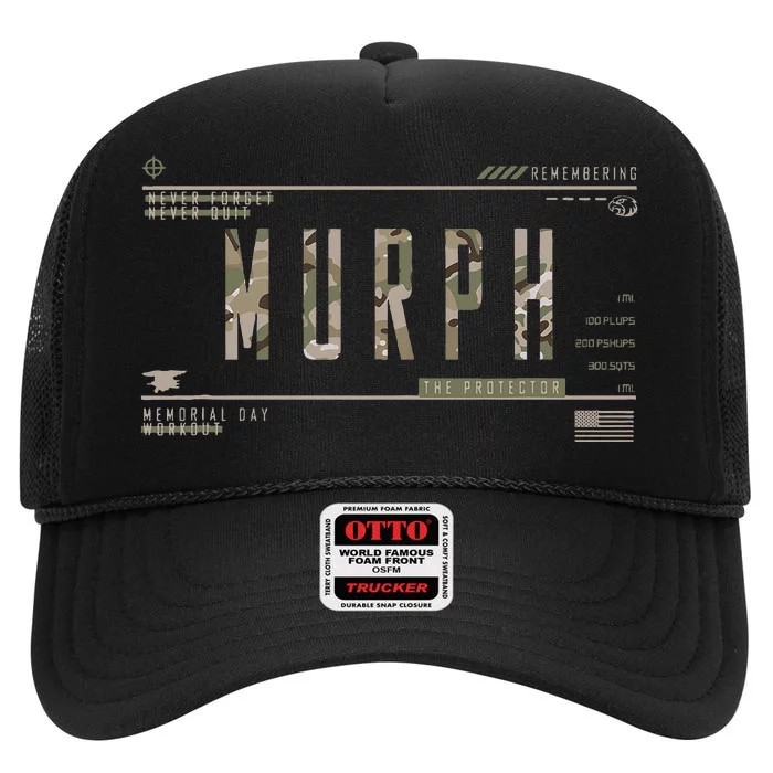 Murph Memorial Day Workout Wod Badass Military Workout Gift High Crown Mesh Trucker Hat