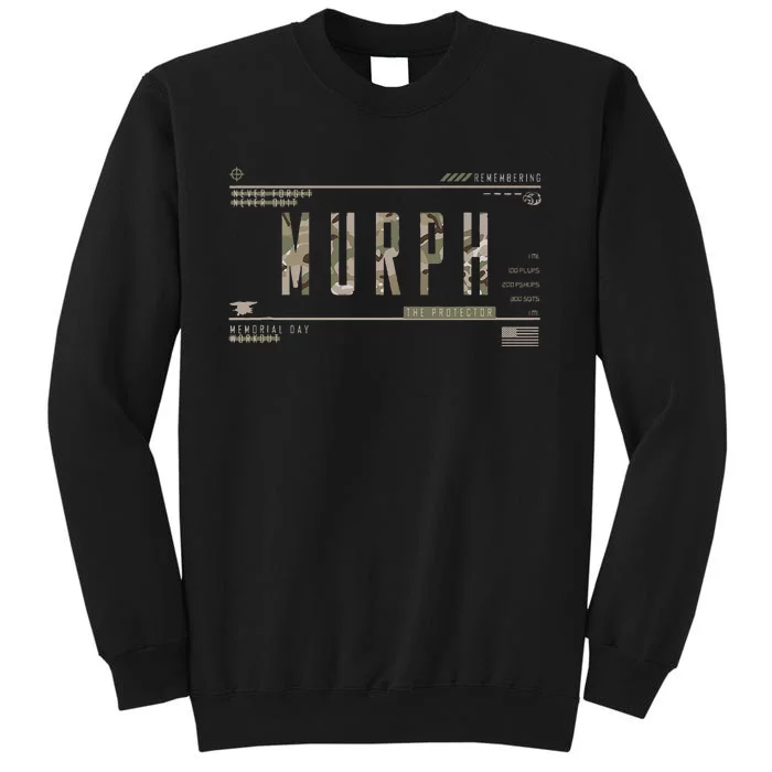 Murph Memorial Day Workout Wod Badass Military Workout Gift Tall Sweatshirt