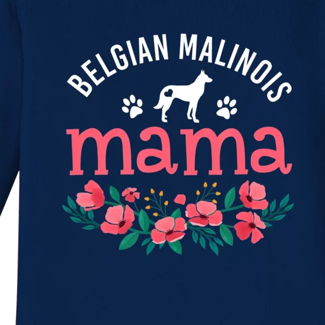 Malinois Mama Dog Women Belgian Malinois Dog Lover Mom Baby Long Sleeve Bodysuit