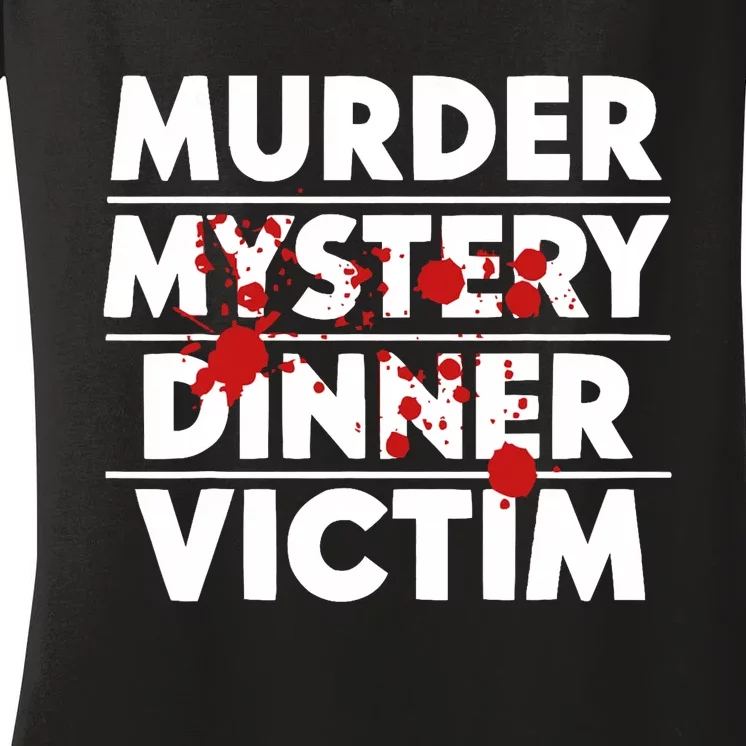 Murder Mystery Detective Documentary True Crime Women's V-Neck T-Shirt