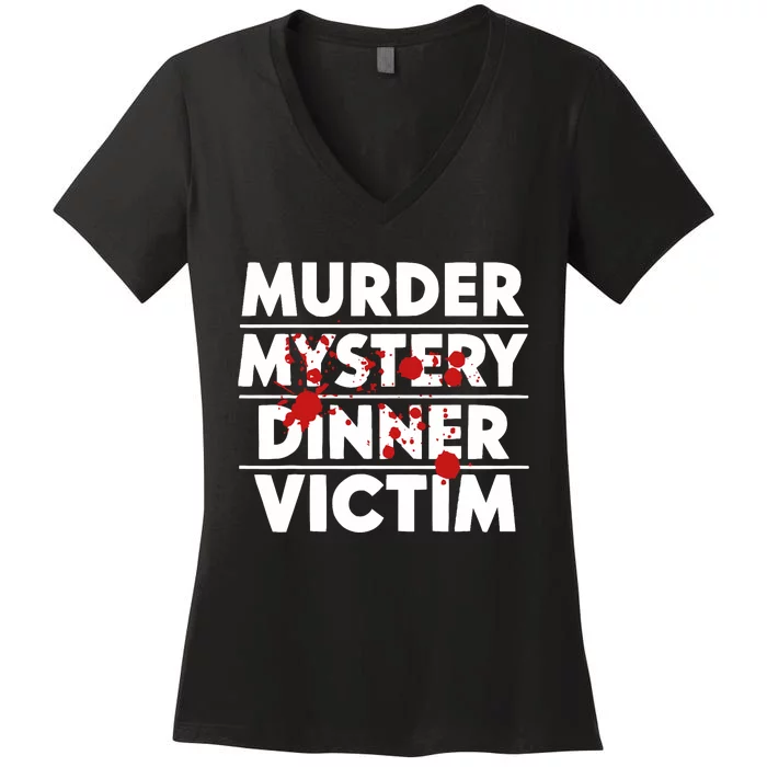 Murder Mystery Detective Documentary True Crime Women's V-Neck T-Shirt