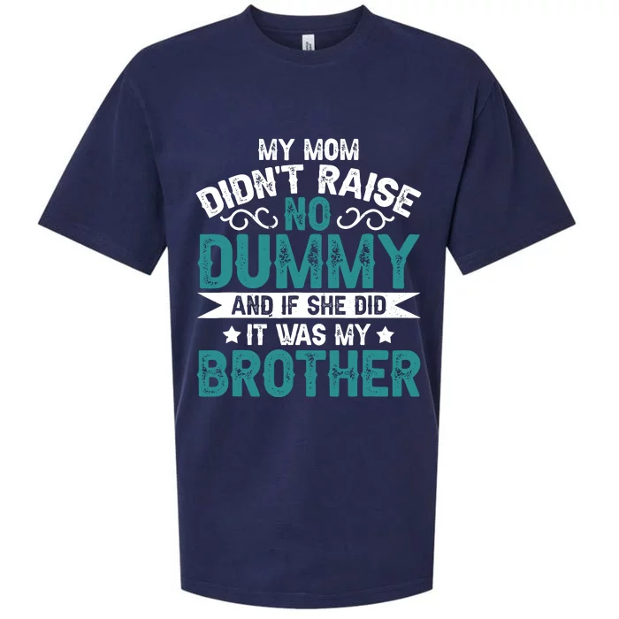 My Mom Didnt Raise No Dummy If She Did It Was My Brother Sueded Cloud Jersey T-Shirt