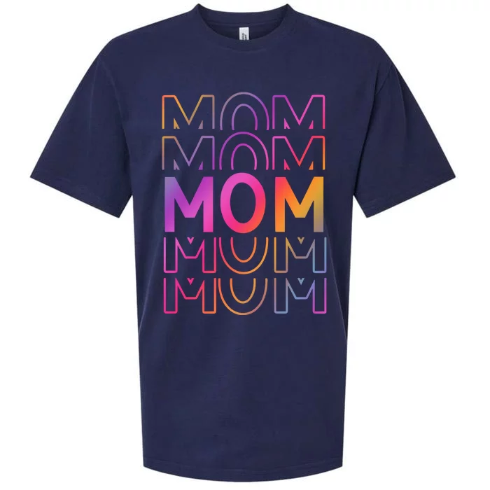 Mom Mothers Day Colorful Rainbow Sueded Cloud Jersey T-Shirt