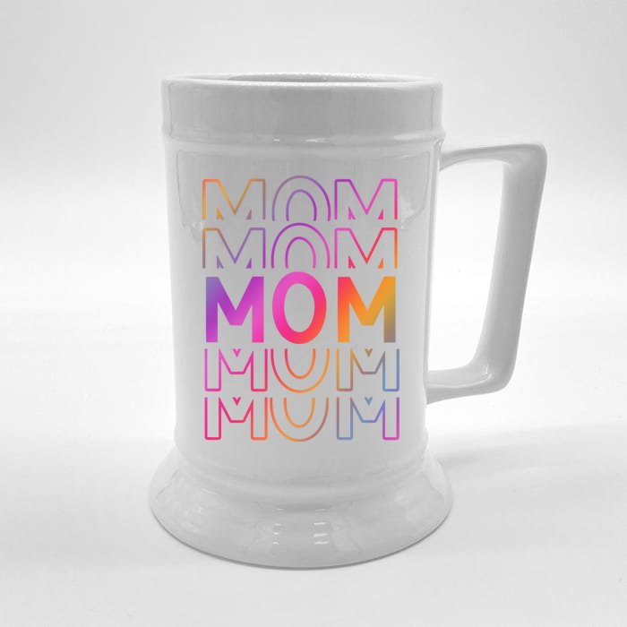 Mom Mothers Day Colorful Rainbow Front & Back Beer Stein