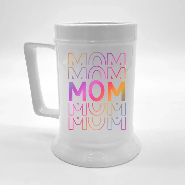 Mom Mothers Day Colorful Rainbow Front & Back Beer Stein