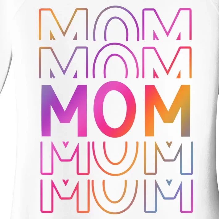 Mom Mothers Day Colorful Rainbow Women's Perfect Tri Tunic Long Sleeve Shirt