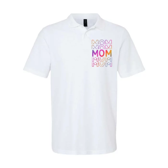 Mom Mothers Day Colorful Rainbow Softstyle Adult Sport Polo