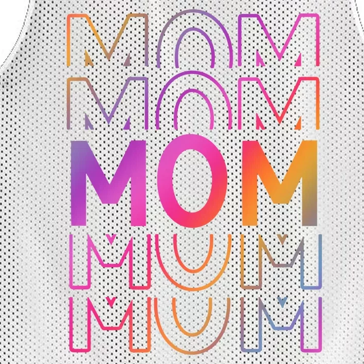 Mom Mothers Day Colorful Rainbow Mesh Reversible Basketball Jersey Tank