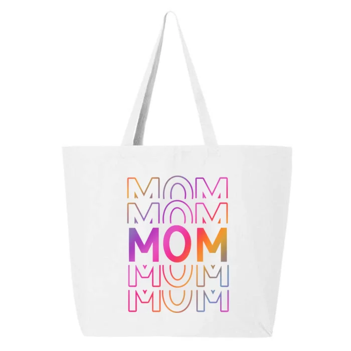 Mom Mothers Day Colorful Rainbow 25L Jumbo Tote