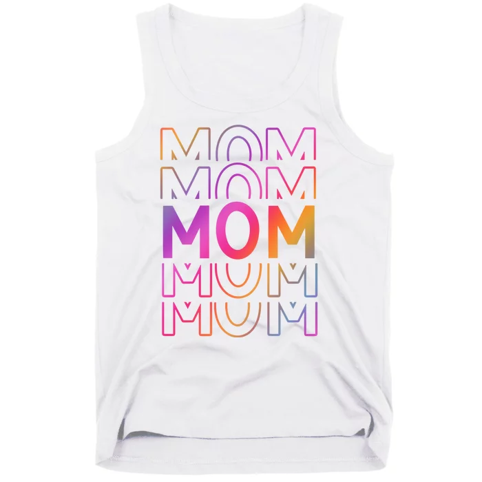 Mom Mothers Day Colorful Rainbow Tank Top