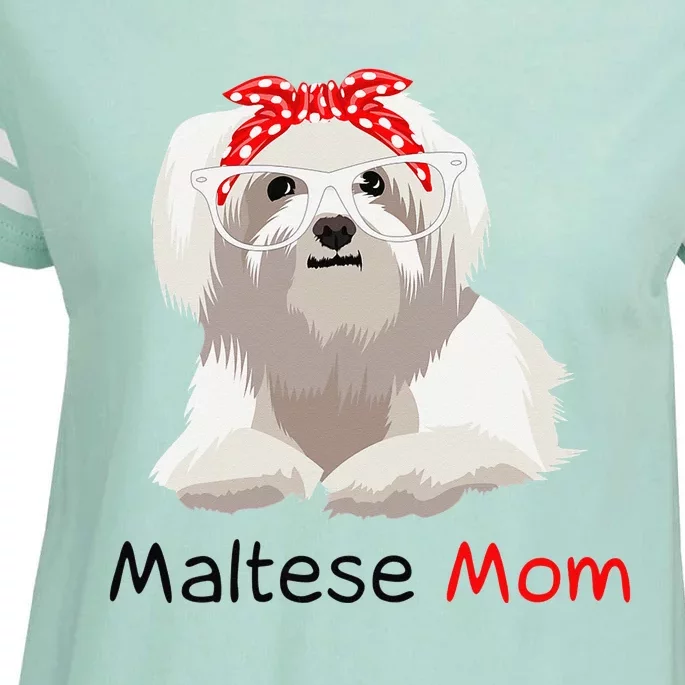 Maltese Mom Dog Bandana Pet Lover Wo Maltese Enza Ladies Jersey Football T-Shirt