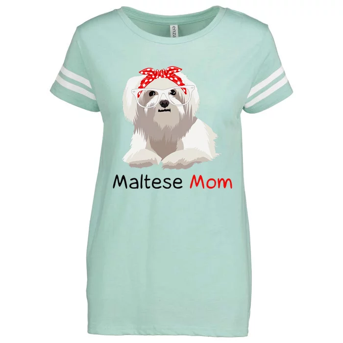 Maltese Mom Dog Bandana Pet Lover Wo Maltese Enza Ladies Jersey Football T-Shirt