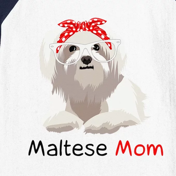 Maltese Mom Dog Bandana Pet Lover Wo Maltese Baseball Sleeve Shirt