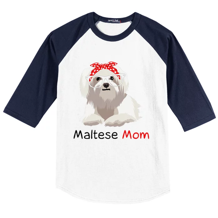 Maltese Mom Dog Bandana Pet Lover Wo Maltese Baseball Sleeve Shirt