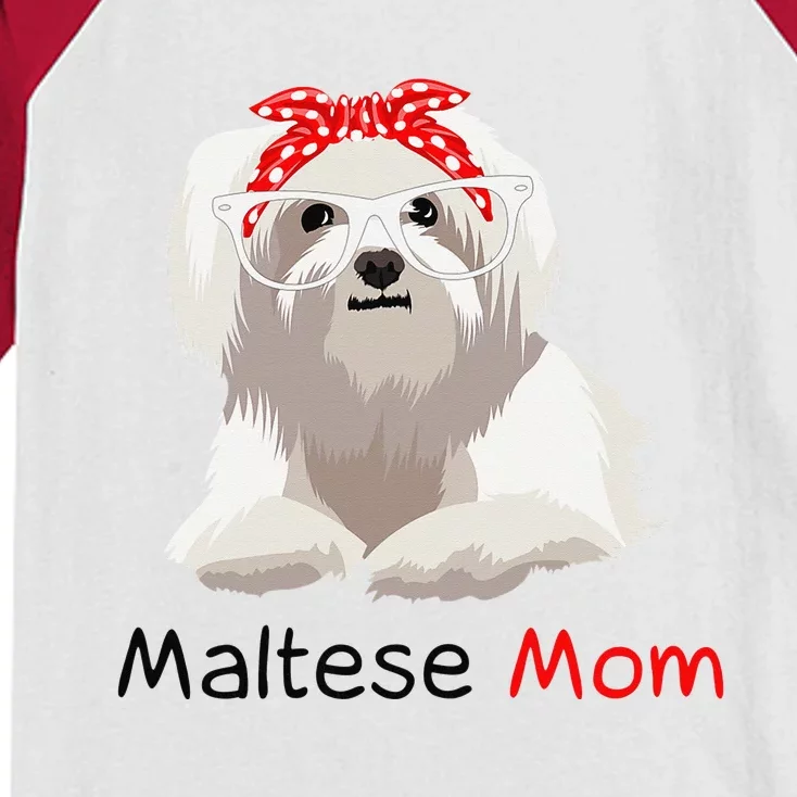 Maltese Mom Dog Bandana Pet Lover Wo Maltese Kids Colorblock Raglan Jersey