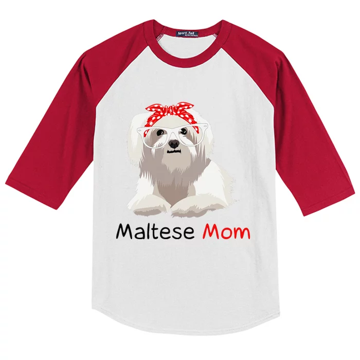 Maltese Mom Dog Bandana Pet Lover Wo Maltese Kids Colorblock Raglan Jersey