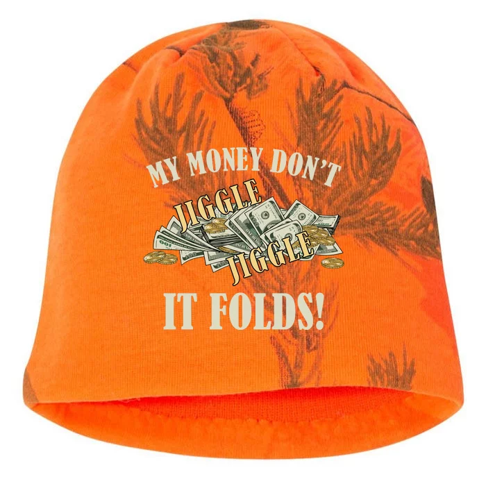 My Money Don't Jiggle Jiggle It Folds Gold Funny Meme Kati - Camo Knit Beanie