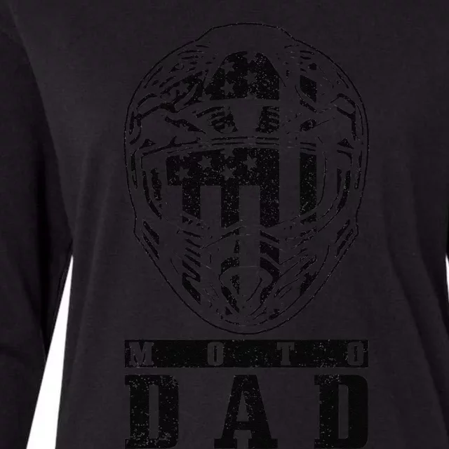 Motocross Moto Dad Dirt Bike Racing MX Biker Fathers Day Womens Cotton Relaxed Long Sleeve T-Shirt