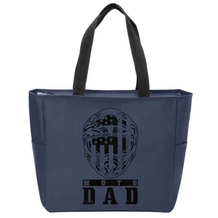 Motocross Moto Dad Dirt Bike Racing MX Biker Fathers Day Zip Tote Bag