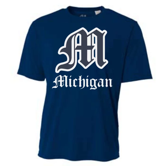 Michigan M Detroit D Logo Cooling Performance Crew T-Shirt